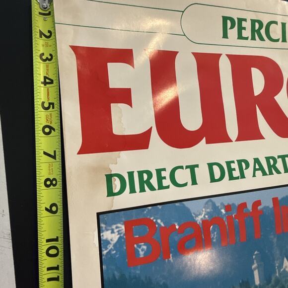 Braniff International Airlines Poster Percival's Europe Retro Advertisement 31" - Picture 7 of 9